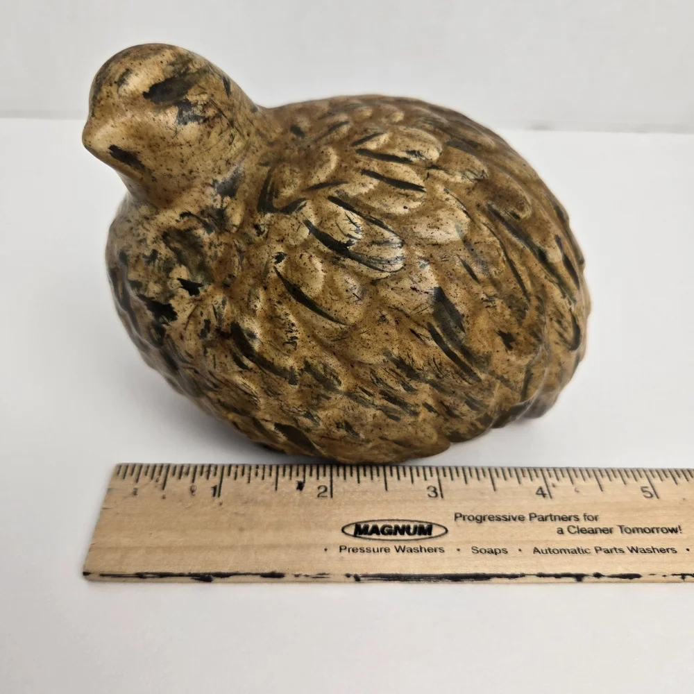 Vintage MCM 1966 Set Of 2 Hand Painted Art Pottery Pheasant Quail Bird Figures - Picture 10 of 16
